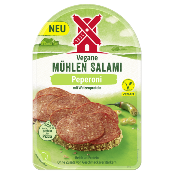 4000405002971 Vegane Mühlen Salami Peperoni 80g