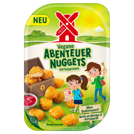 4000405002810 Vegane Abenteuer Nuggets 80g - die ersten veganen Nuggets speziell nach WHO Empfehlung für Kinder