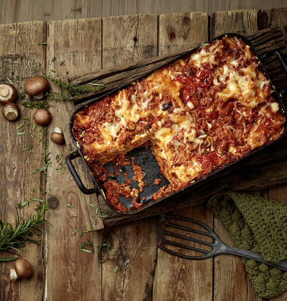 Vegane Lasagne mit Champignons und Veganem Mühlen Hack