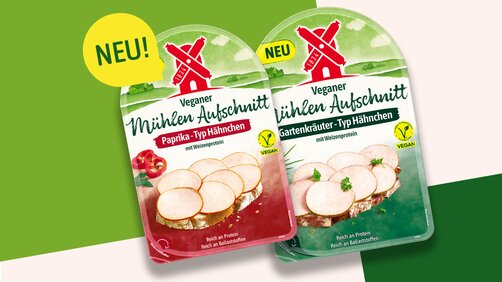 Die Rügenwalder Mühle, Pionier für vegane Fleisch- und Wurstalternativen, launcht Ende November ein neues Produkt – exklusiv und in zwei Sorten: Den Veganen Mühlen Aufschnitt Paprika und Gartenkräuter.